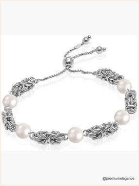Handmade 925 Sterling Silver Byzantine Link Bracelet for Women